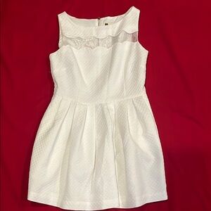 Julian Taylor (Francesca’s)White Pleated Sundress Scoop Neck and sheer